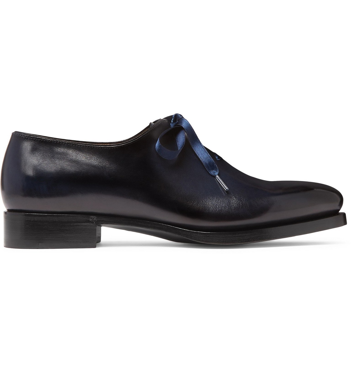 Santoni - Uniqua Zero-Cut Leather Oxford Shoes - Blue Santoni