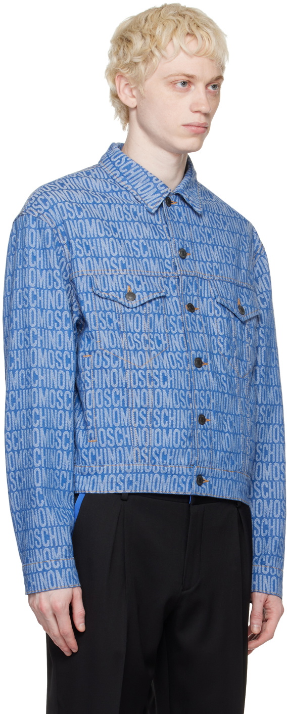 Moschino Blue Jacquard Denim Jacket Moschino