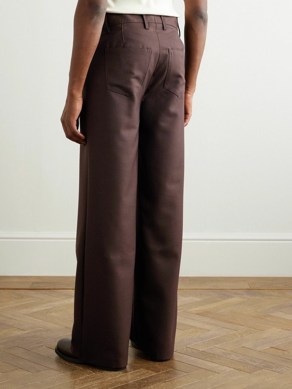Séfr - Jiro Wide-Leg Twill Trousers - Brown Séfr