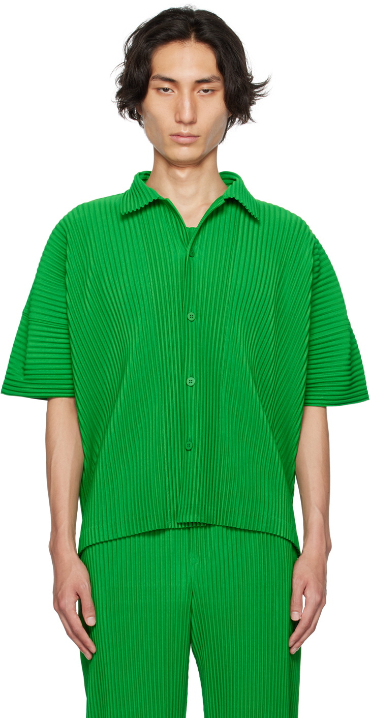 HOMME PLISSÉ ISSEY MIYAKE Green Monthly Color July Shirt Homme