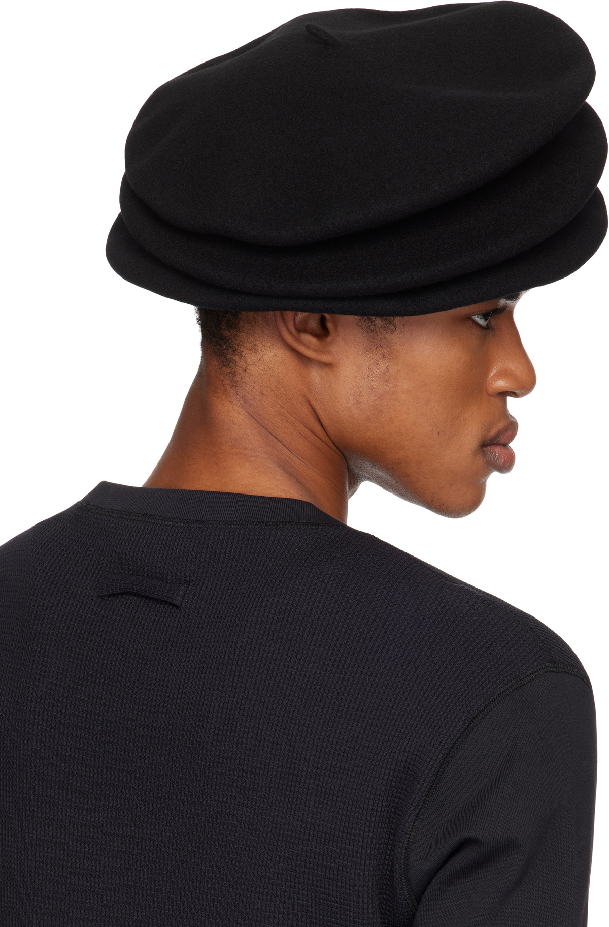 Jean Paul Gaultier Black 'The Concertina' Beret Jean Paul Gaultier