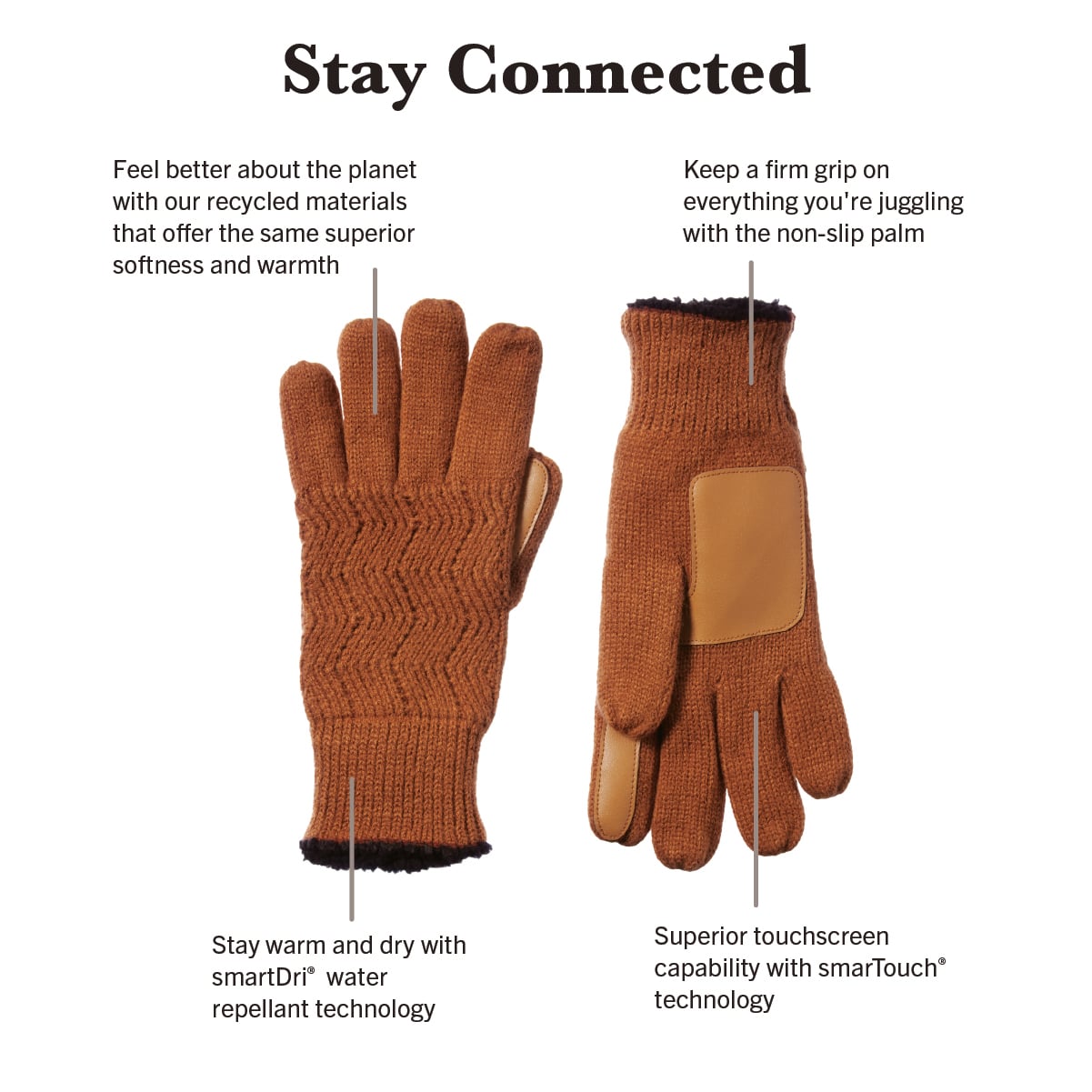 Men's Chevron Palmer Knit Gloves with smarDRI® and smarTouch