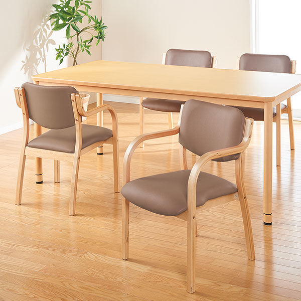 アイリスチトセ 福祉用イス ナチュラル／ブラウン スタッキング リーズ