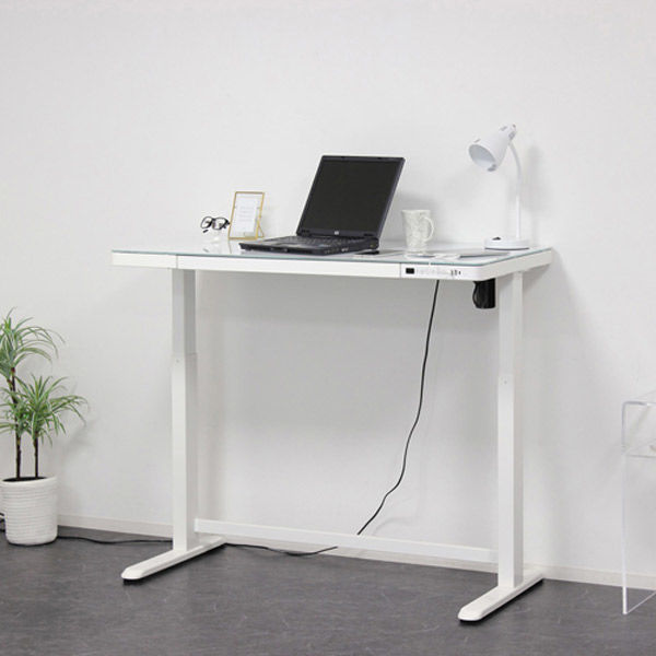 軒先渡し】クロシオ メモリー機能付き 電動昇降式デスク 幅1200×奥600