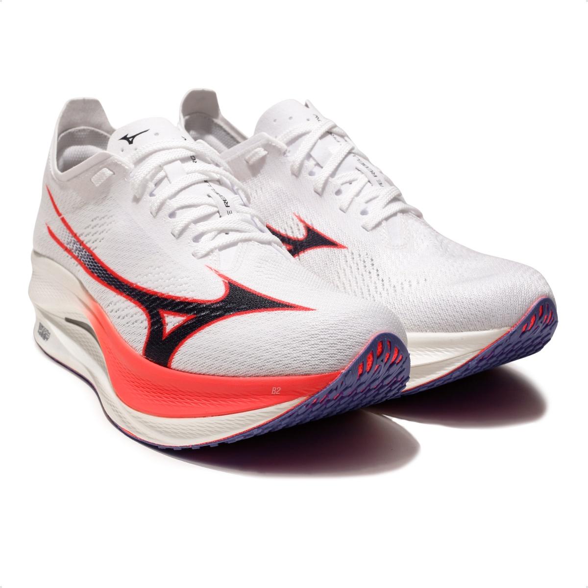 Tênis Mizuno Wave Rebellion Pro Low Masculino Branco / Vermelho