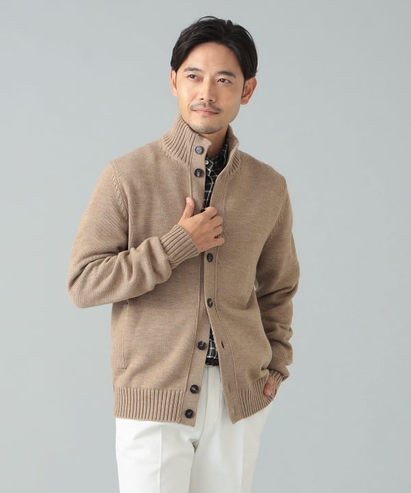 BEAMS F BEAMS ZANONE CHIOTO 5 gauge stand collar cardigan (tops