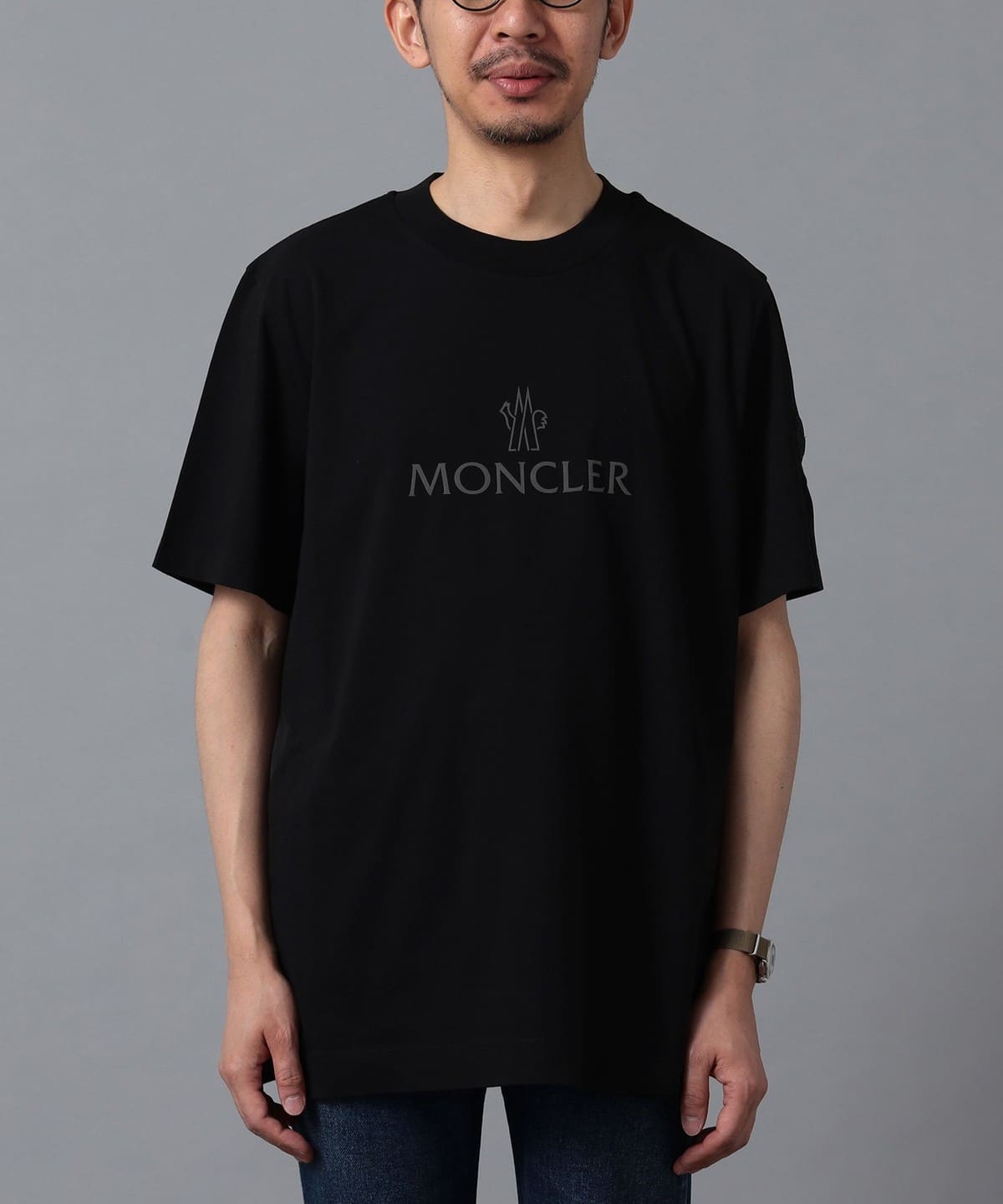 BEAMS F（ビームスF）MONCLER / サイドライン ロゴ クルーネック T