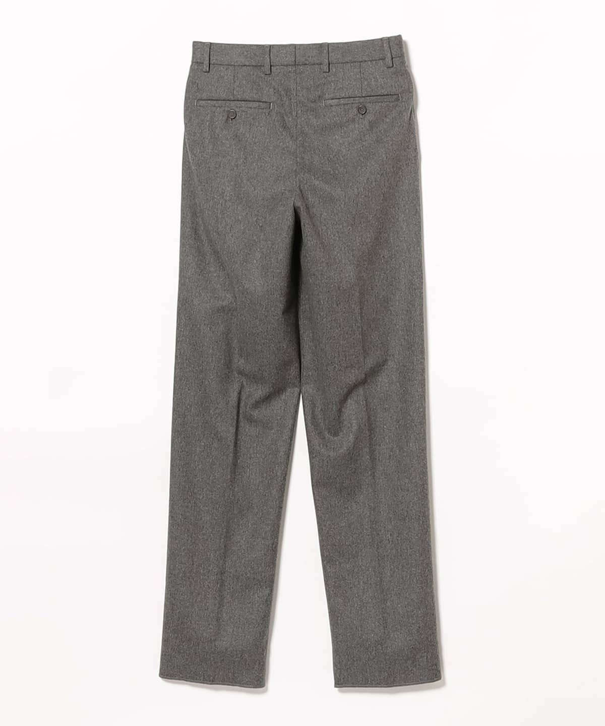 BERNARD ZINS ダークグレー 2プリーツ スラックス フランネル BERNARD