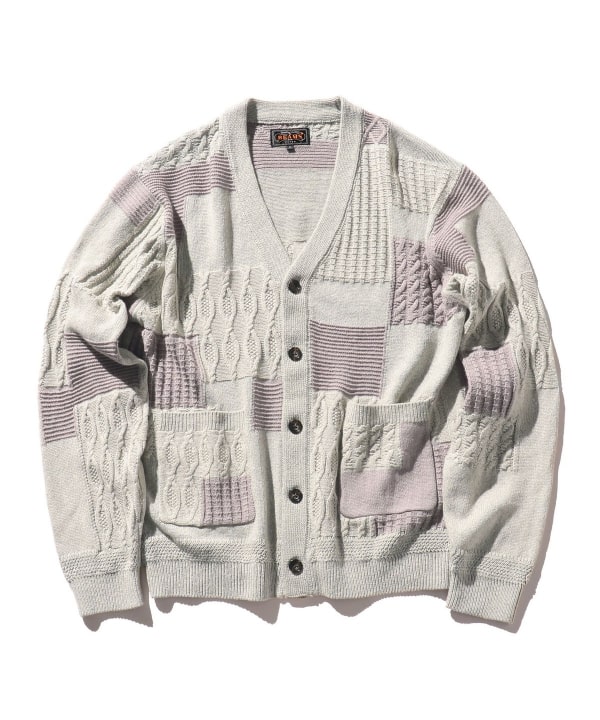 BEAMS PLUS（ビームス プラス）Cardigan Patchwork Like Jacquard
