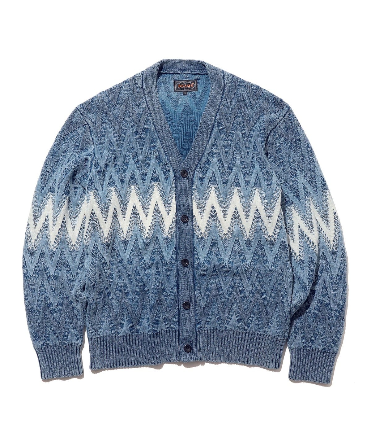 BEAMS PLUS（ビームス プラス）Cardigan Jacquard Indigo Yarn