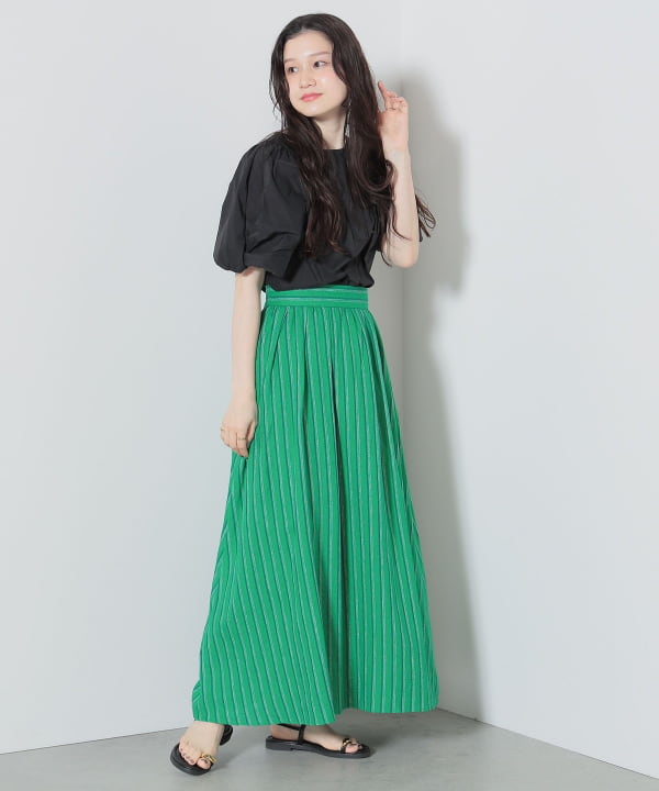 BEAMS HEART（ビームス ハート）リネン混 フレアロングスカート