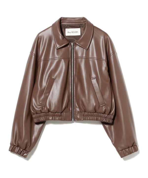 新品レイビームス ラムレザージャケット ブラウンL Ray BEAMS（レイ