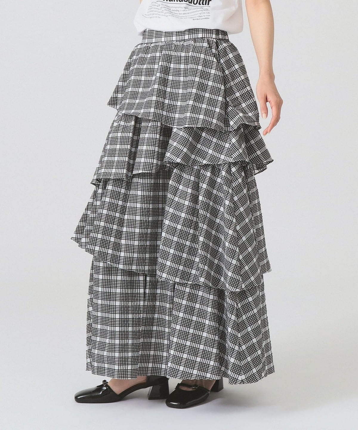 Ray BEAMS（レイ ビームス）サッカー チェック ティアード スカート