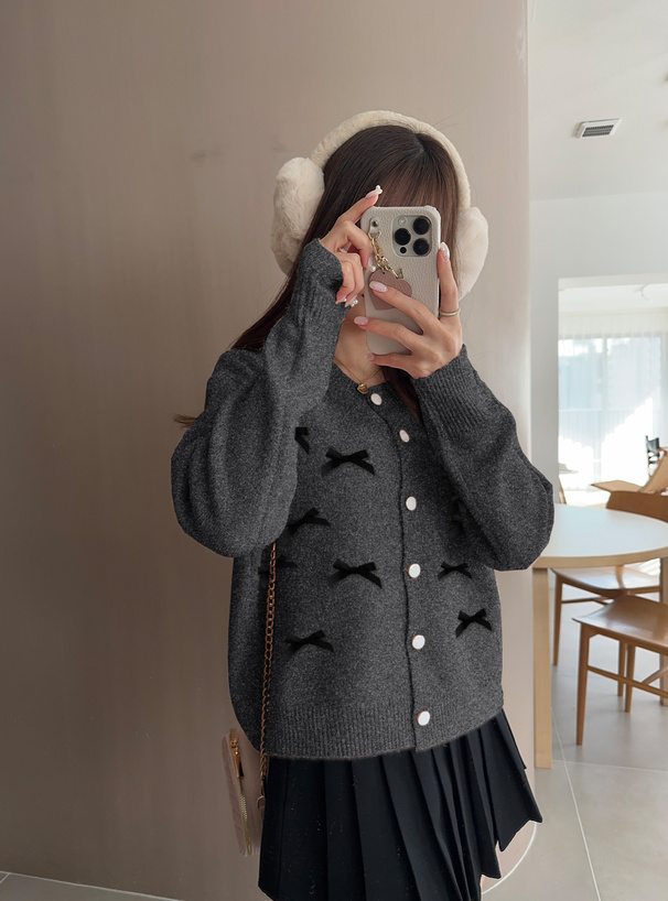 リボンニットカーディガン[cu476] | レディースファッション通販の