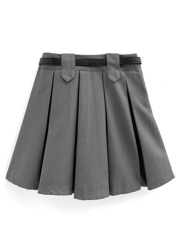 ベルトインパン裏地付きプリーツボタンミニスカート[ac2384