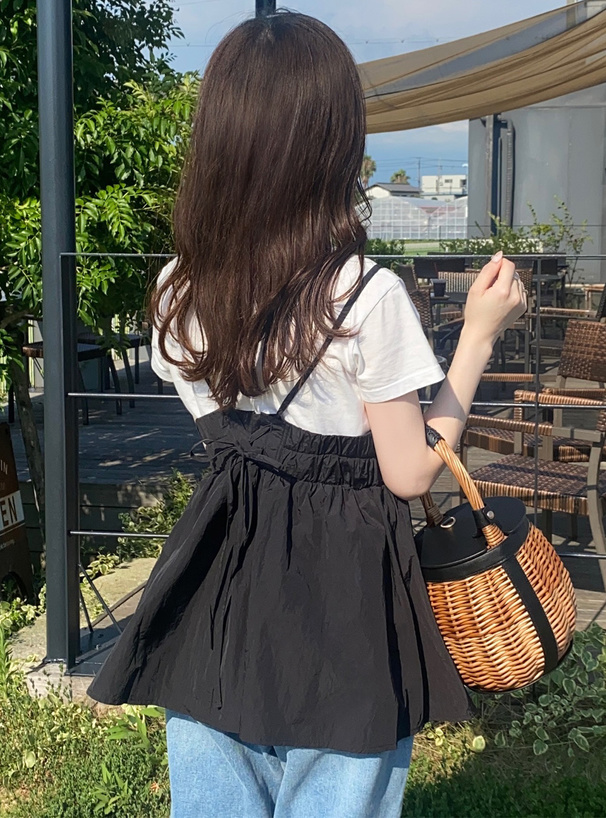 タフタバックレースアップペプラムトップス[ai57] | レディース