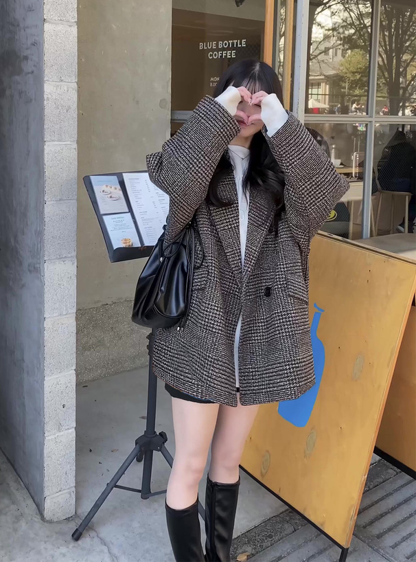 グレンチェックツイードジャケット[at2131] | レディースファッション