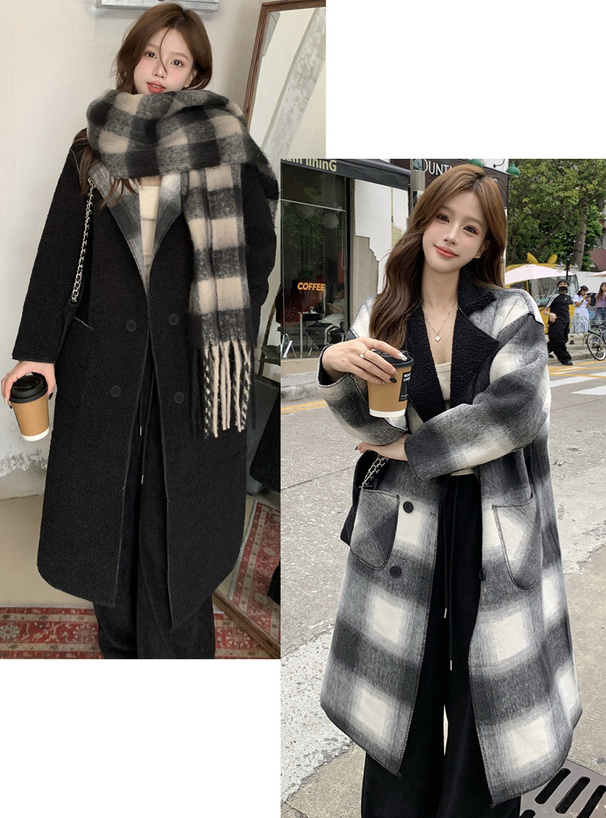 チェック柄リバーシブルチェスターコート[at2403] | レディース