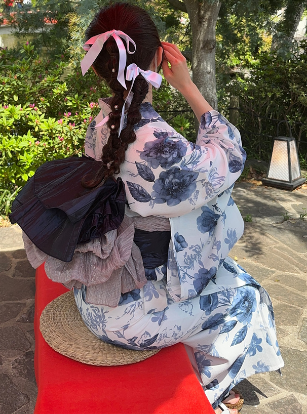 水彩花柄浴衣セット[gi1519] | レディースファッション通販のグレイル