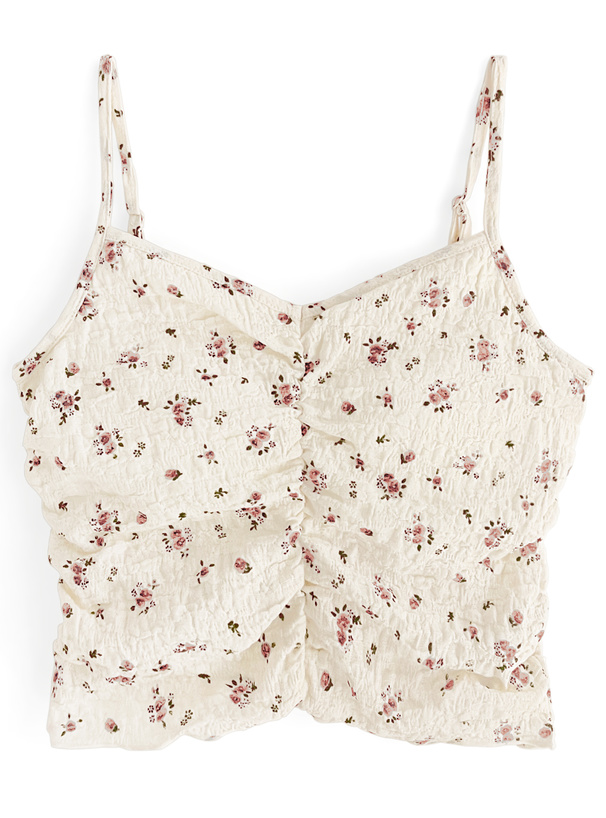 フリージア カップ付き花柄ギャザーキャミソール[dk1122] | レディース