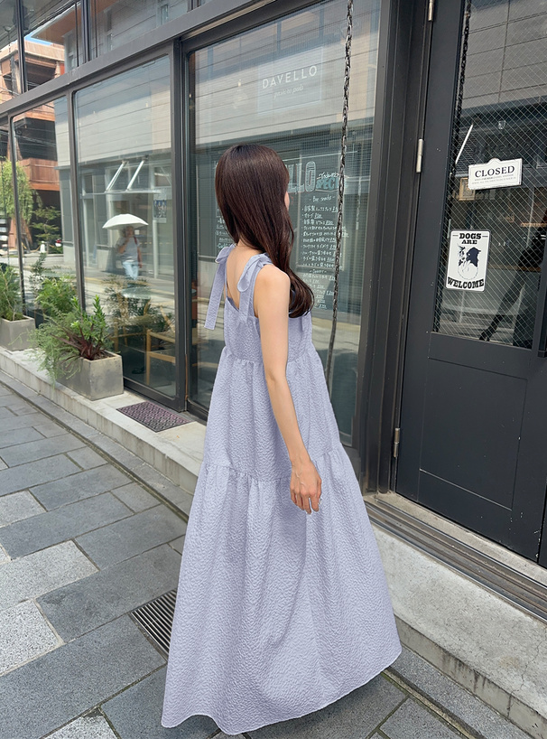 花柄ジャガードリボンティアードワンピース[fo1899] | レディース