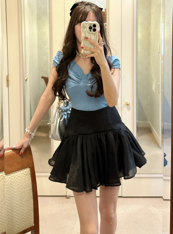 インパン裏地付きシアーギャザーミニスカート[tu1233] | レディース