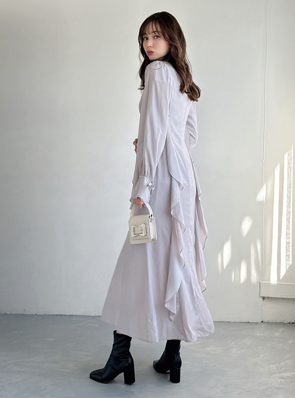 ラッフルフリルスリットロングワンピース[tu1543] | レディース