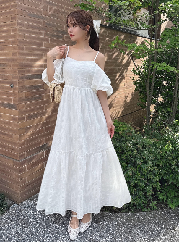 コットンレースオフショルダーワンピース[tu1690] | レディース