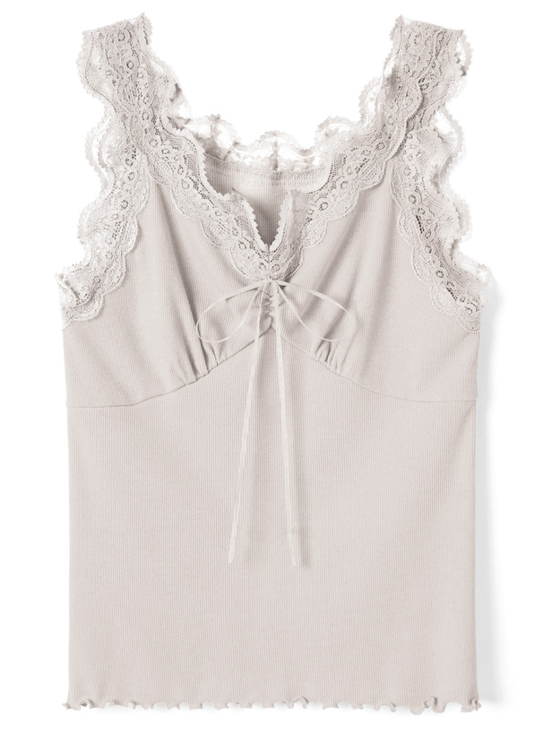 メロウフリルフロントリボンレースキャミソール[ze295] | レディース