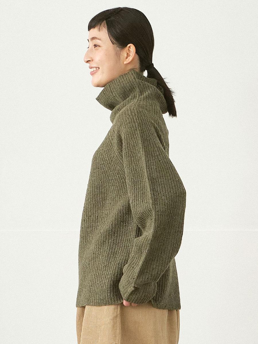 タートルネックニット シェットランドカラーネップ3G | ニット