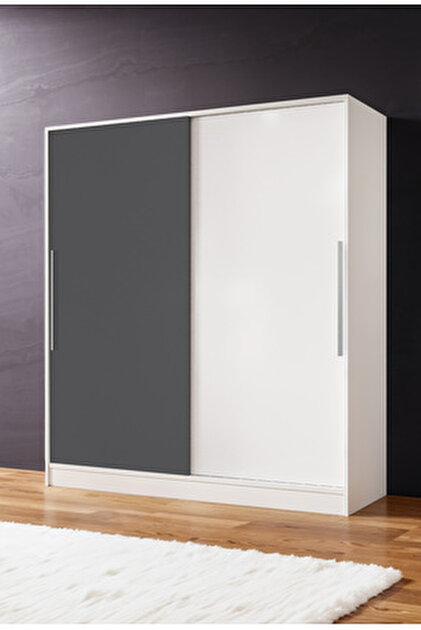 Aeka Ae-4001 Zambak Sürgülü Dolap Çok Raflı Çekmeceli Askılı Beyaz