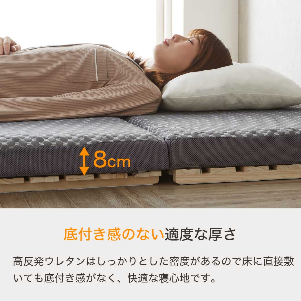 三つ折りウレタンマットレス シングル 高反発マットレス | 抗菌 防臭