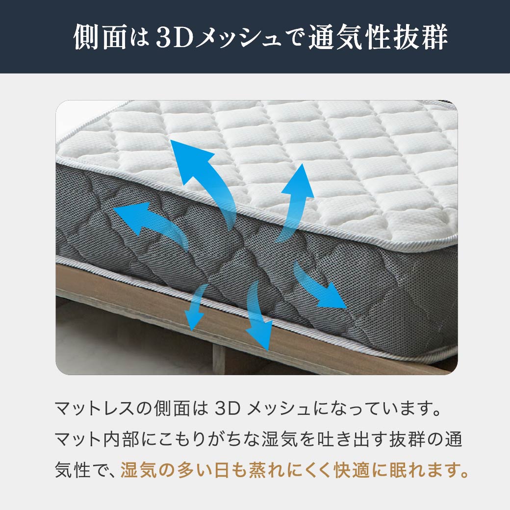 ポケットコイルマットレス 三つ折り 極厚20cm シングルショート 高密度