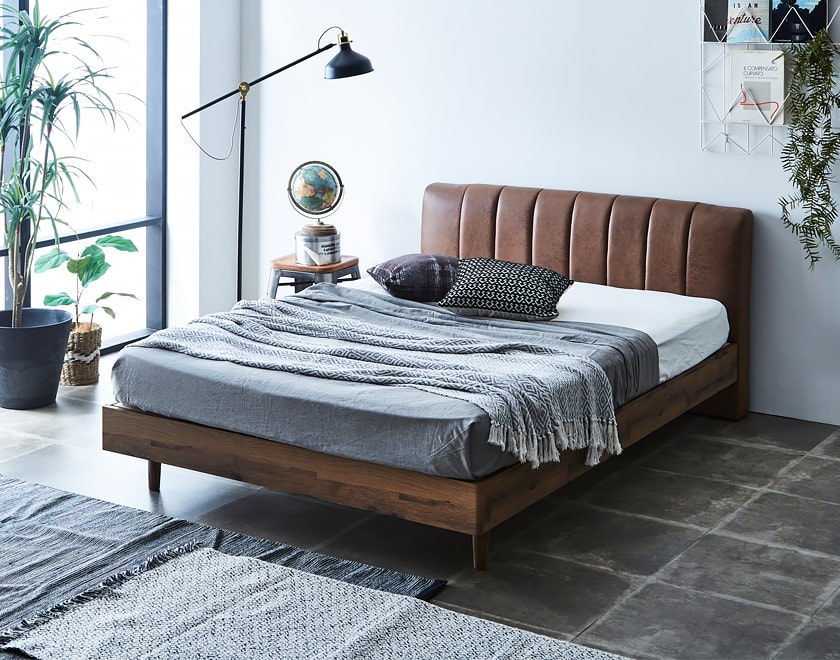 イヴェール ファブリックレザーベッド すのこベッド セミダブル ベッド