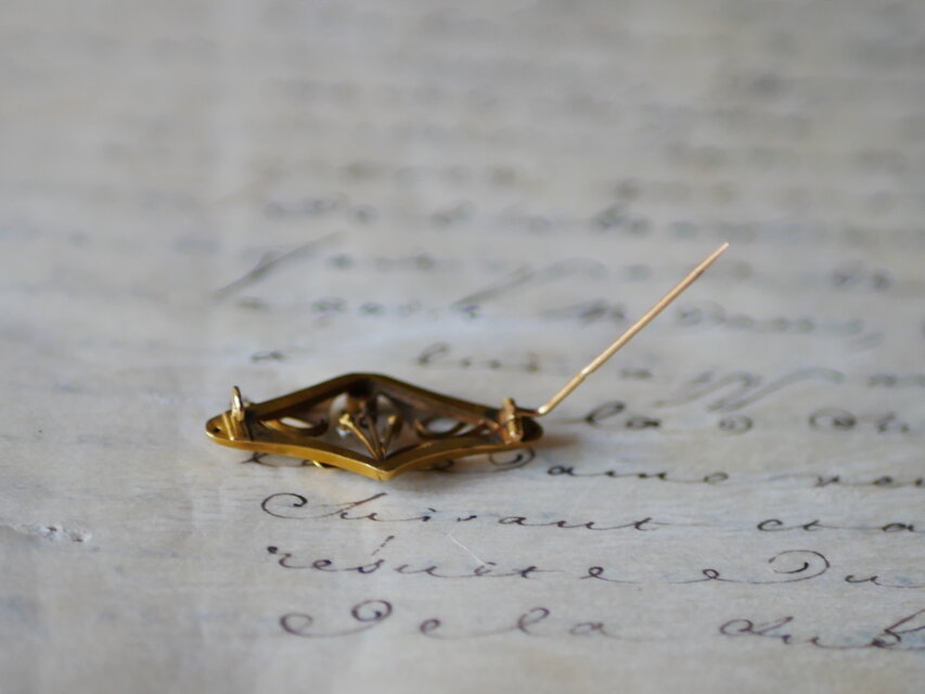 御予約品 RESERVED】FB-03 アールヌーヴォー K18 ブローチ