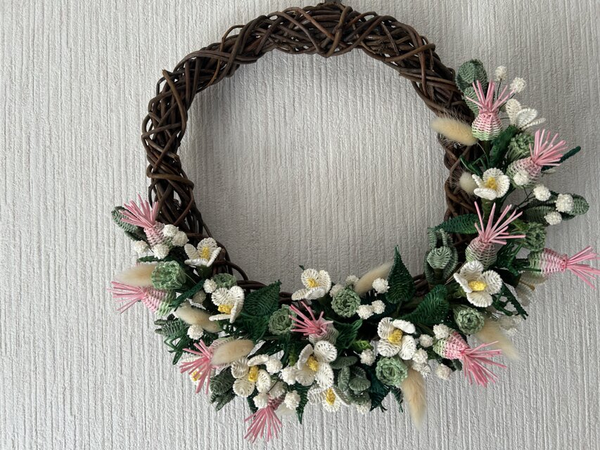 籐の花のリース(ドクダミとあざみ） | iichi 日々の暮らしを心地よく