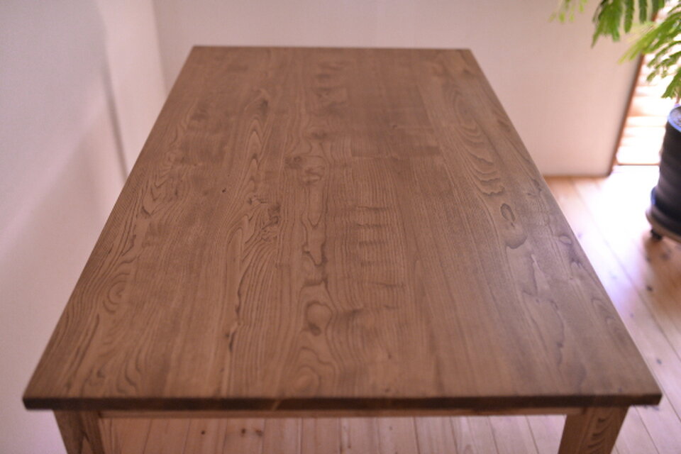 無垢クリ（栗の木）テーブル・アンティーク仕上げ ※サイズオーダー可
