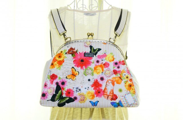 受注製作】3way 11号帆布 あおりがま口バッグ＆ショルダー | iichi