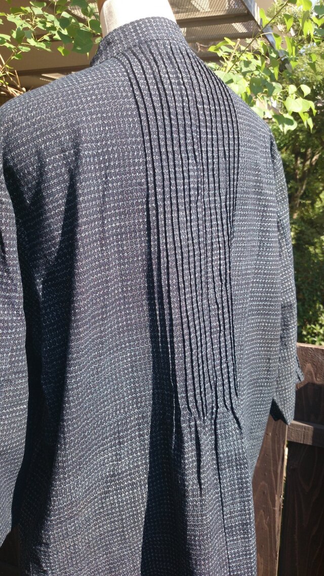 木綿書生絣着物リメイクワンピース | iichi 日々の暮らしを心地よく