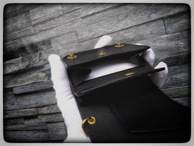 ◇ トラッカーウォレット ミニ ◇ お札を折らない 幅広タイプ 茶芯