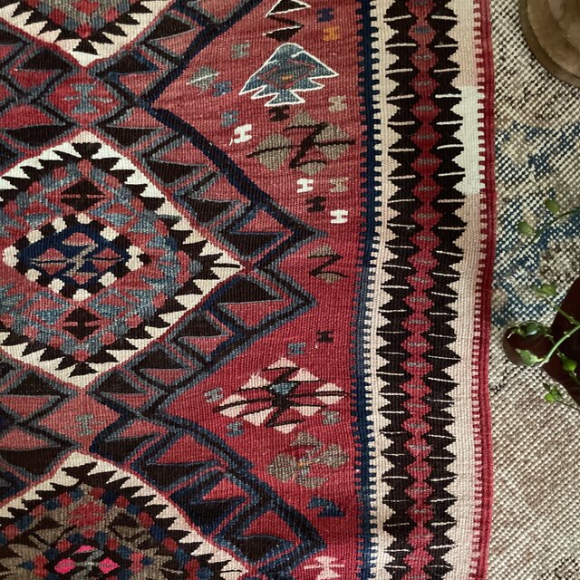 69×92 オールドキリム ウール100% トルコヴィンテージラグ | iichi
