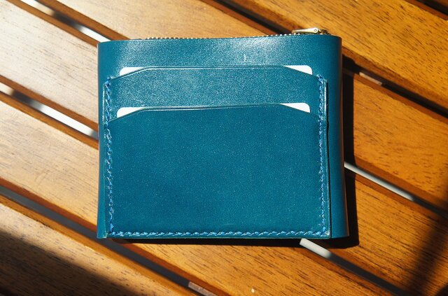 ルガトショルダーのコンパクトウォレット【琉球ブルー】 | iichi 日々