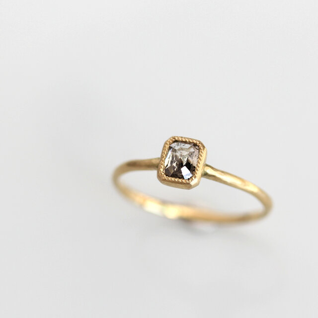 K18 ローズカット・ダイヤモンドリング 〈オクタゴン・クリア