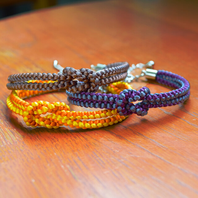 藤三郎X京都あさひ屋 正絹組紐金具留めブレスレット 茶色 | iichi 日々