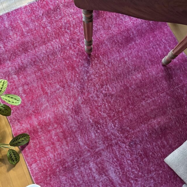 レア106×205ビビッドピンクオーバーダイ ワンカラー トルコ