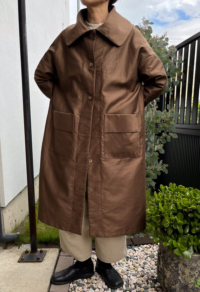 honakana ビッグステンカラーコート -ブラウン- | iichi 日々の暮らし