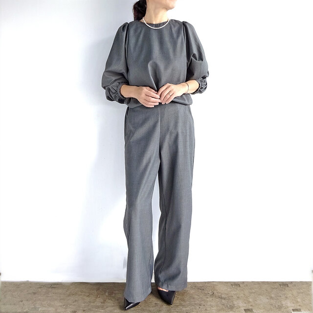 フォーマルに♪ ウール混セットアップ L・2Lサイズ（杢グレー