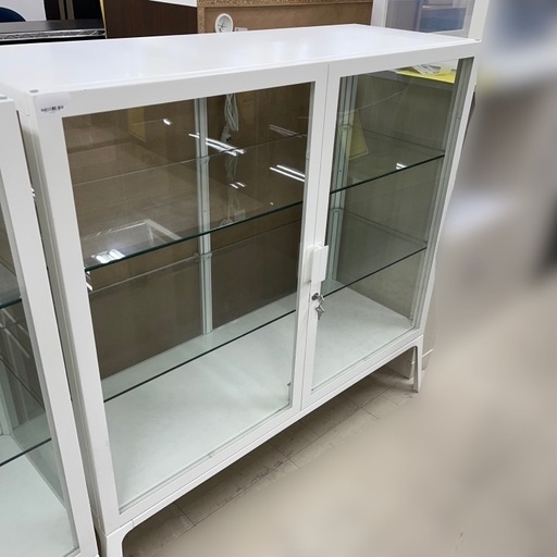 J2686 IKEA イケア MILSBO ミルスボ ガラス扉付キャビネット ワイド