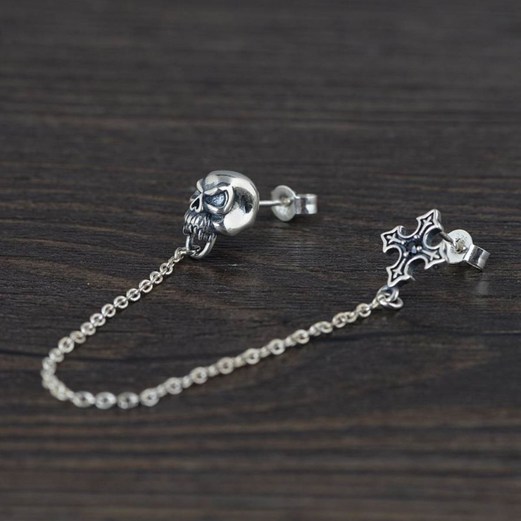 ツーホールピアス メンズ シルバー925[品番：PENA0031383