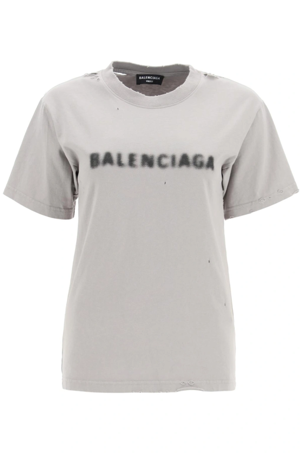 Balenciaga T-shirt Unifit With Blurry Logo In Grey | ModeSens